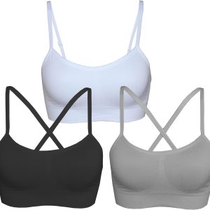 Women's Cross Back Sport Bras,Adjustable Straps Padded Criss Cross Cropped Bras for Yoga Workout Fitness