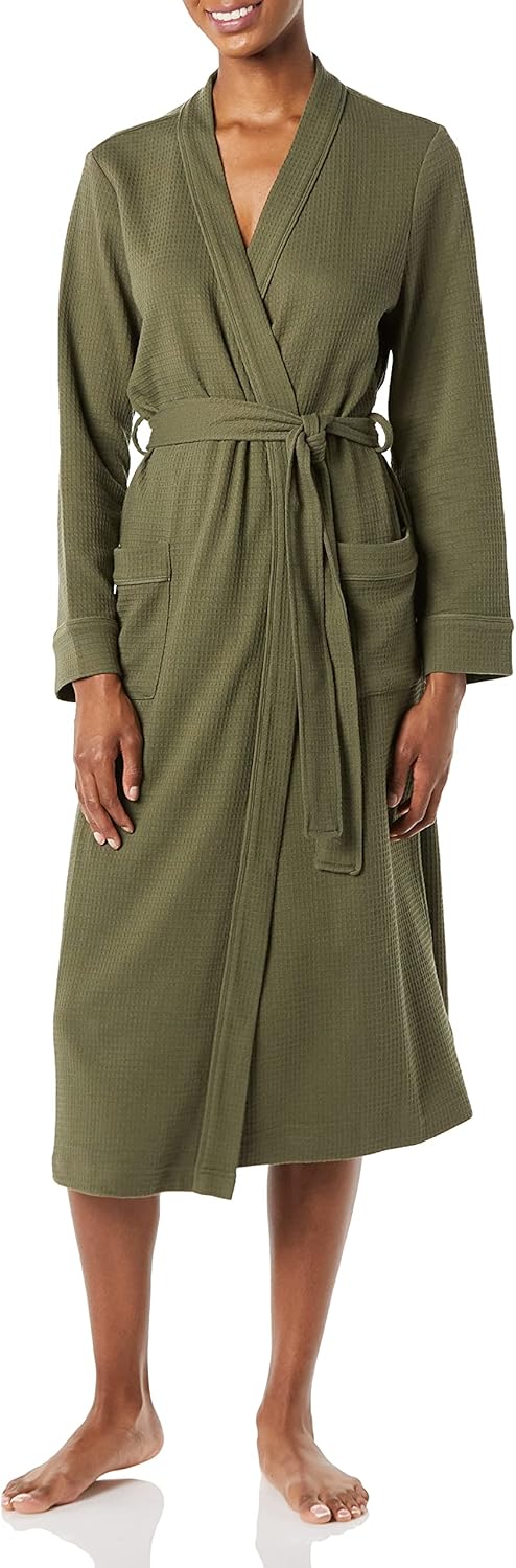 Women's Lightweight Waffle Full-Length Robe (Available in Plus Size)